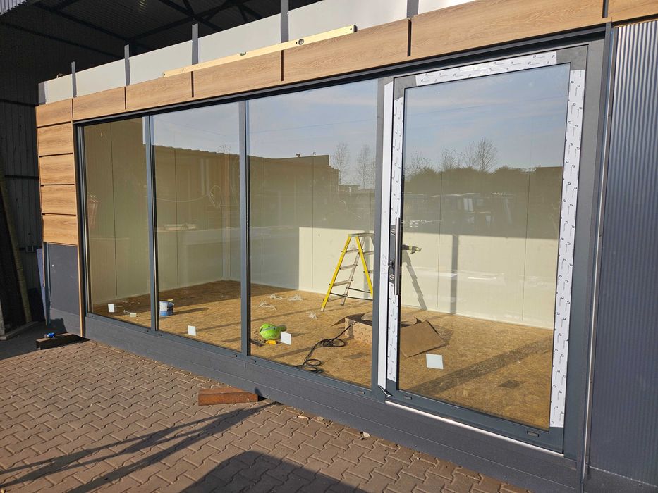 drzwi aluminiowe - witryna 2300 x 2700 Producent Stolarki Dampol