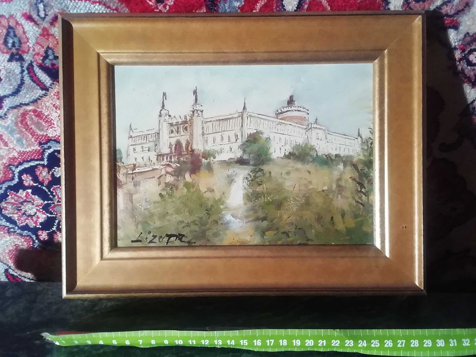 Obraz Lublin zamek lubelski sygn. R. Lizut płótno olej. Zamienię
