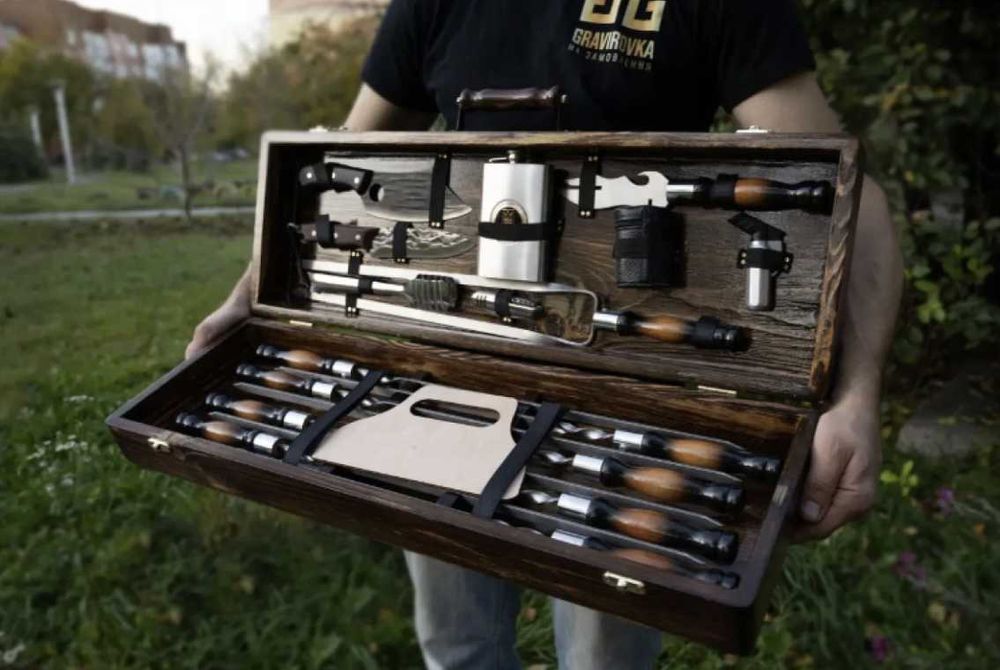 Подарунок шампура в кейсі! Набір шампурів в кейсі! Подарунок чоловіку!