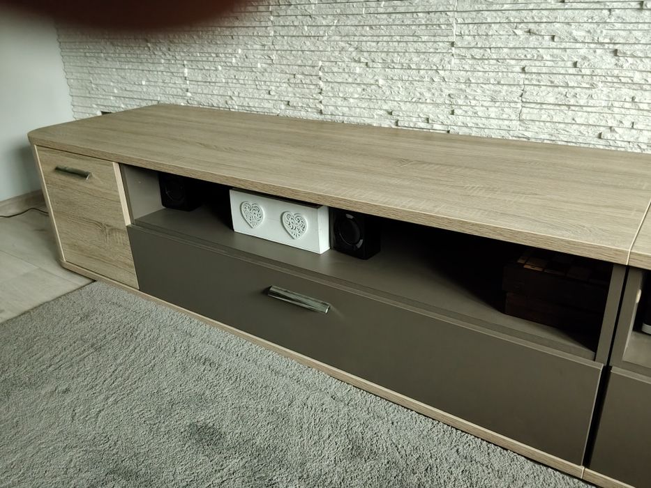 Szafka pod RTV Forte 2 części dąb/szary