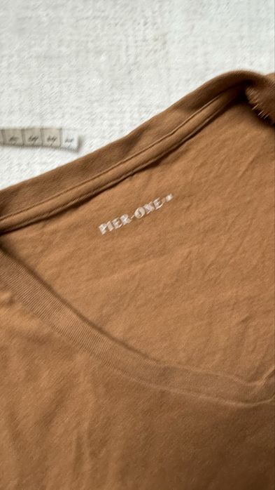Pier one t shirt brązowy modny lato M 38