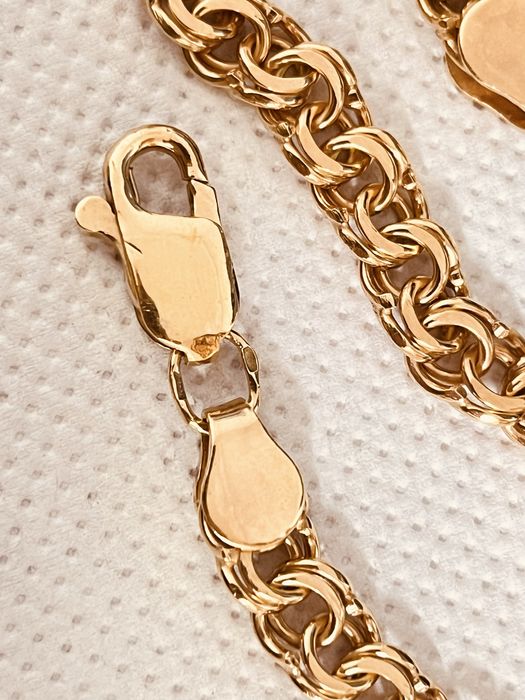 Ланцюжок цепочка срібний 55грам позолочений 585