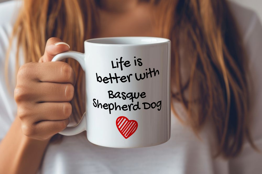 Owczarek baskijski kubek z psem life is better Art-Dog