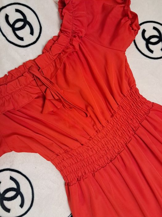 Sukienka dluga czerwona cudna L maxi