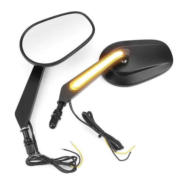 Espelhos Retrovisores LED Pisca Harley-Davidson Preto/Cromado