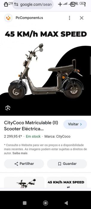 Scooter elétrica Citycoco 1500W, Gran Scooter