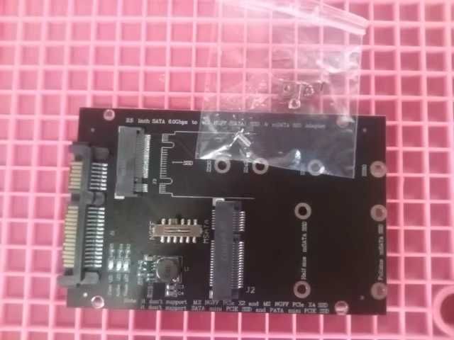 Адаптер конвертер M.2 + Msata SSD To SATA 3.0 2.5" для ПК, ноутбука