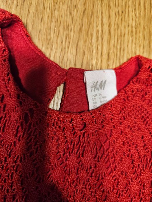 Sukienka świąteczna czerwona z h&m