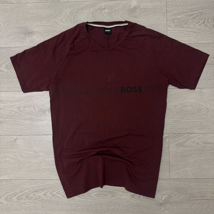 Преміум Бордова футболка Хуго БОСС BOSS Maroon Sourced, розмір факт XL