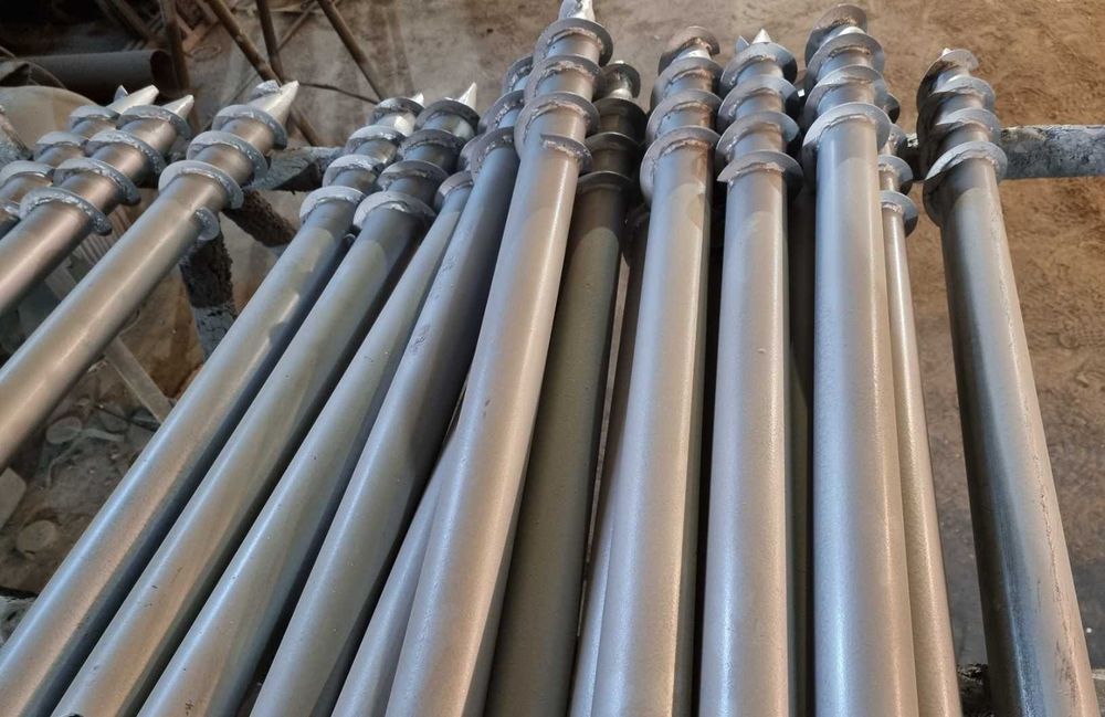 Гвинтові сваї, геошуруп, винтовые сваи, сваї, свайный фундамент