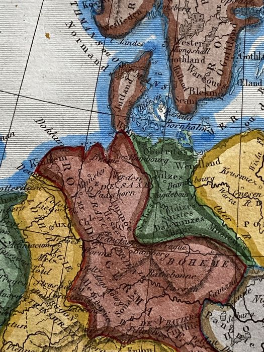 Антикварная карта Европы  18 век  оригинал  мапа подарок руководителю