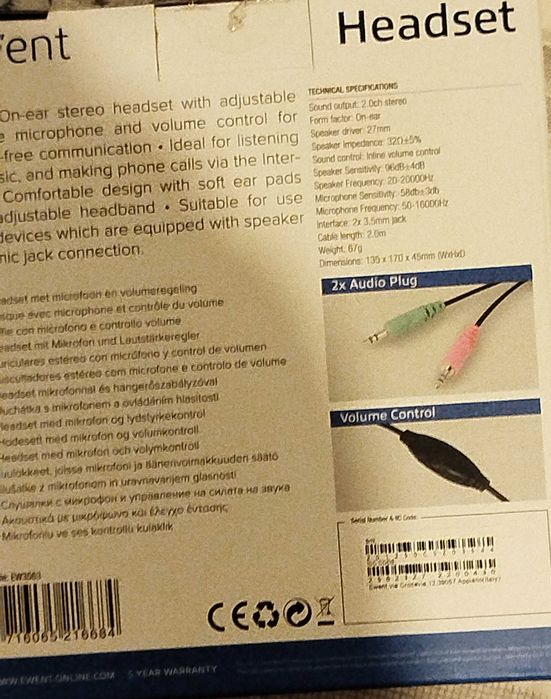 EW3563 Headphones with Microphone – New64584755251329121