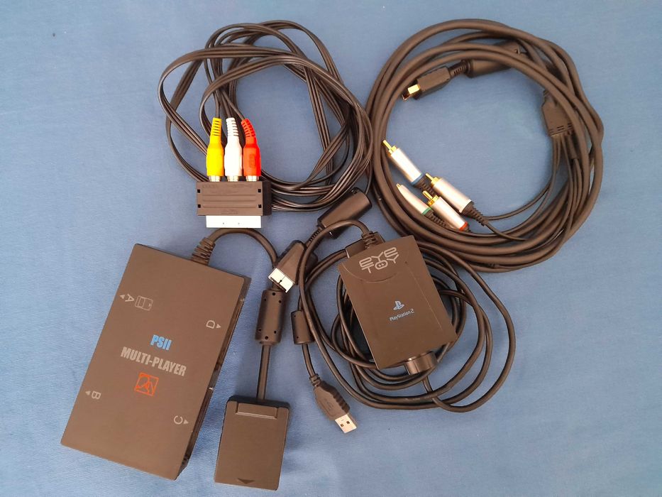 Conjunto de acessórios para Play Station 2 mais consola para peças