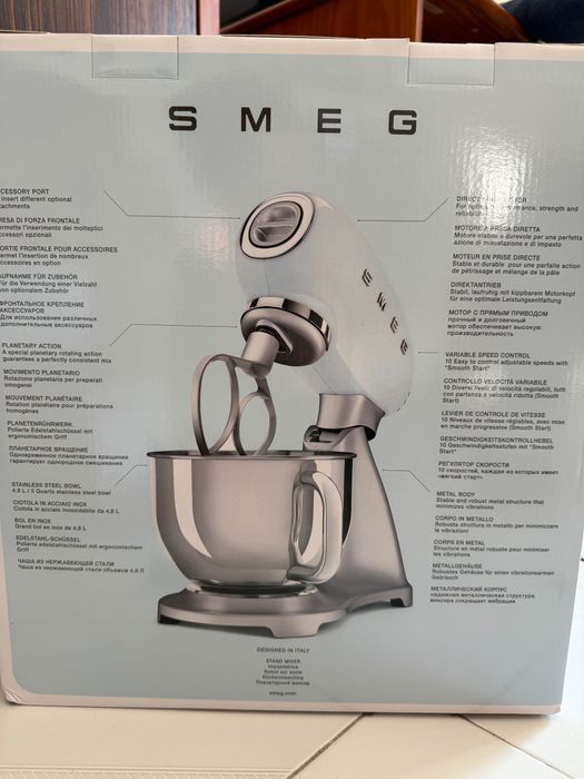 Robot de Cozinha Batedeira Smeg 800 W 4,8 Litros Vermelha NOVA selada
