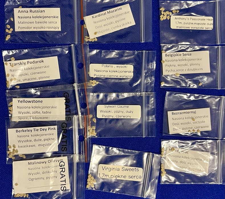 Zestaw nasion pomidorow kolekcjonerskich dla Pani Celiny