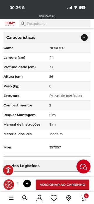2 Mesas de cabeceira Homy Casa