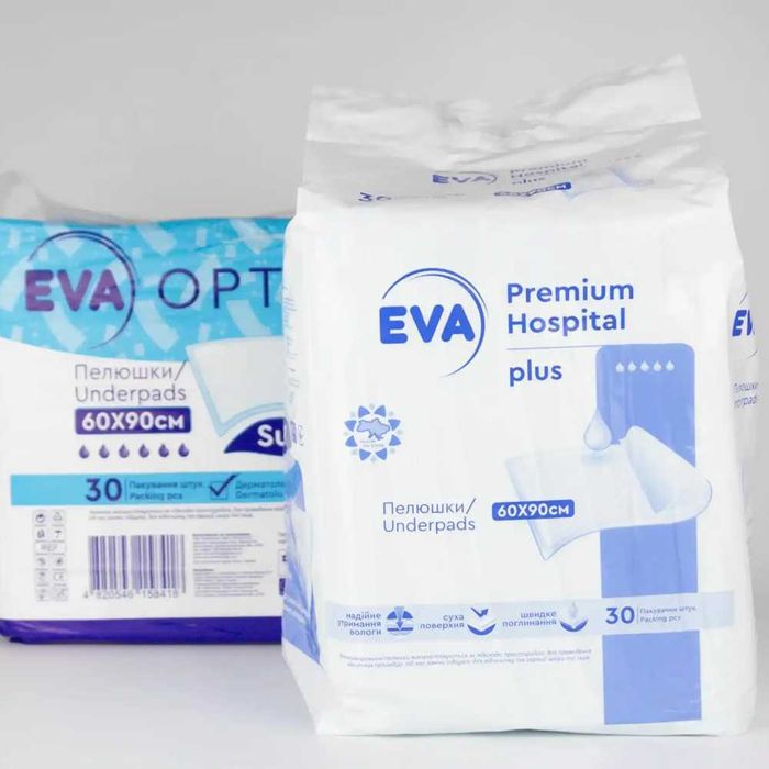 Одноразові пелюшки EVA Premium Hospital Plus (медичні, поглинаючі)