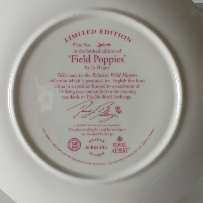 Talerz kolekcjonerski „Field Poppies” renomowanej firmy Royal Albert