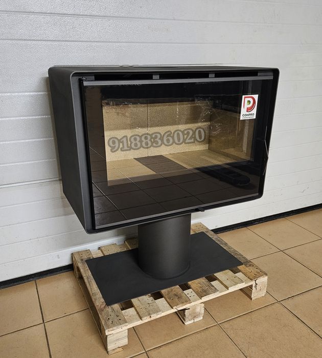 Salamandra Lenha Com Pé - 80cm - Ventilação - Nacional - NOVAS