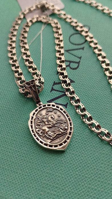 Серебряная иконка подвес Архангел Михаил Николай Богородица Ангел Хран