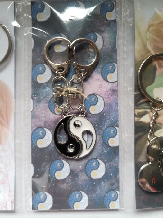 2X Porta Chaves Namorados pendente yin yang love you amor seta coracao