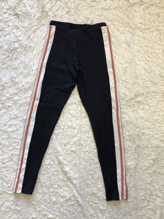 Spodnie dresy Adidas 3 stripes paski rozmiar S granatowe