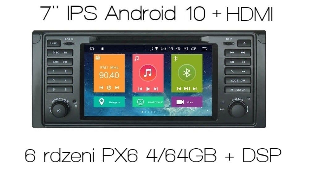 Nawigacja Radio 2din BMW E39 E38 Android 10 RAM 4GB PX6
