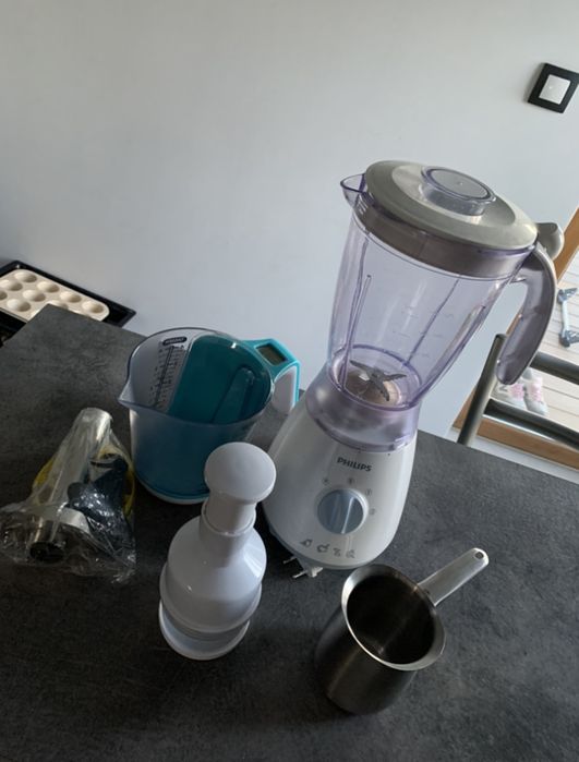 Blender kielichowy waga miarka krajalnica kubek do spieniania mleka