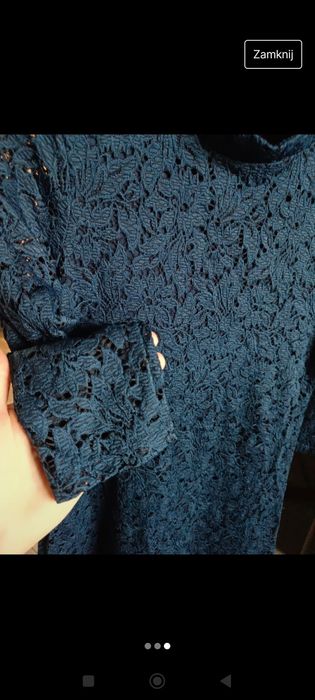 Granatowa sukienka koronkowa M&S r. S