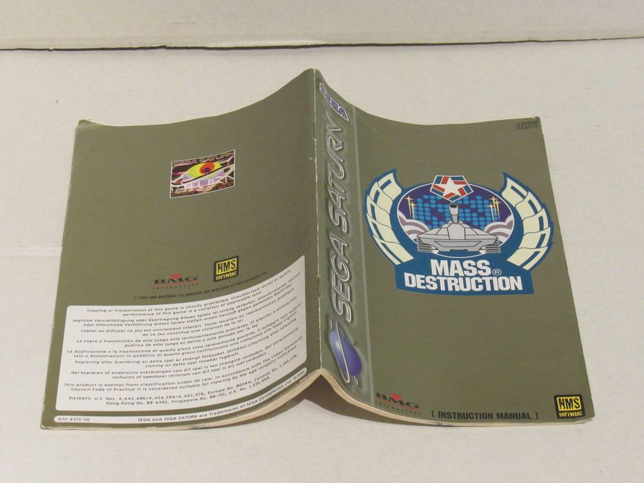 Manual Mass Destruction Sega Saturn