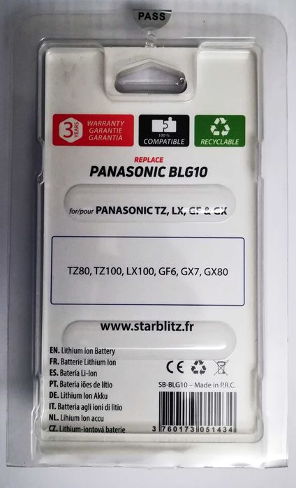Bateria STARBLITZ Panasonic SB-BLG10.
