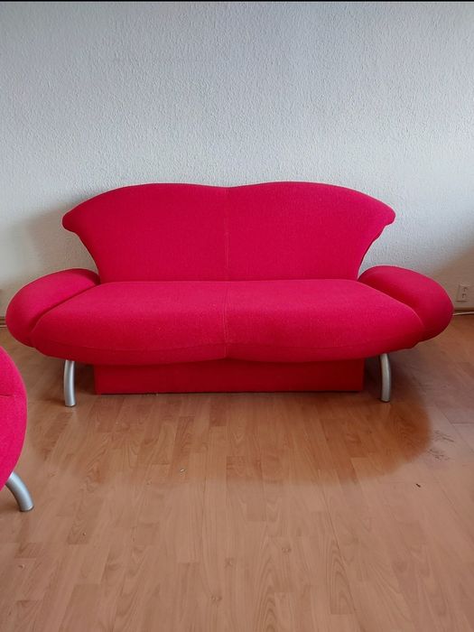 Kanapa wersalka sofa rozkładana czerwona