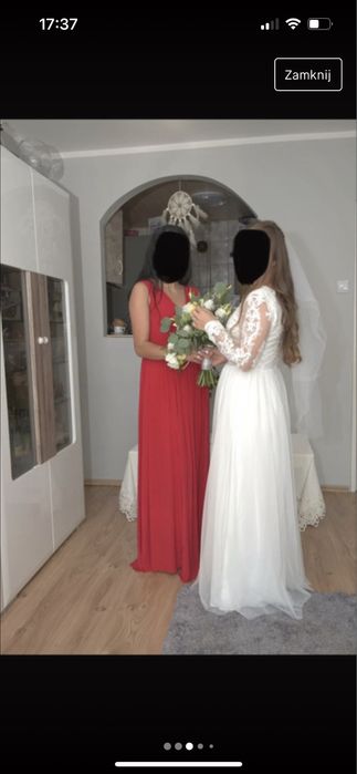 Suknia ślubna dla niskiej kobiety - 156cm + obcas