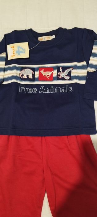 Fato treino azul marinho/vermelho