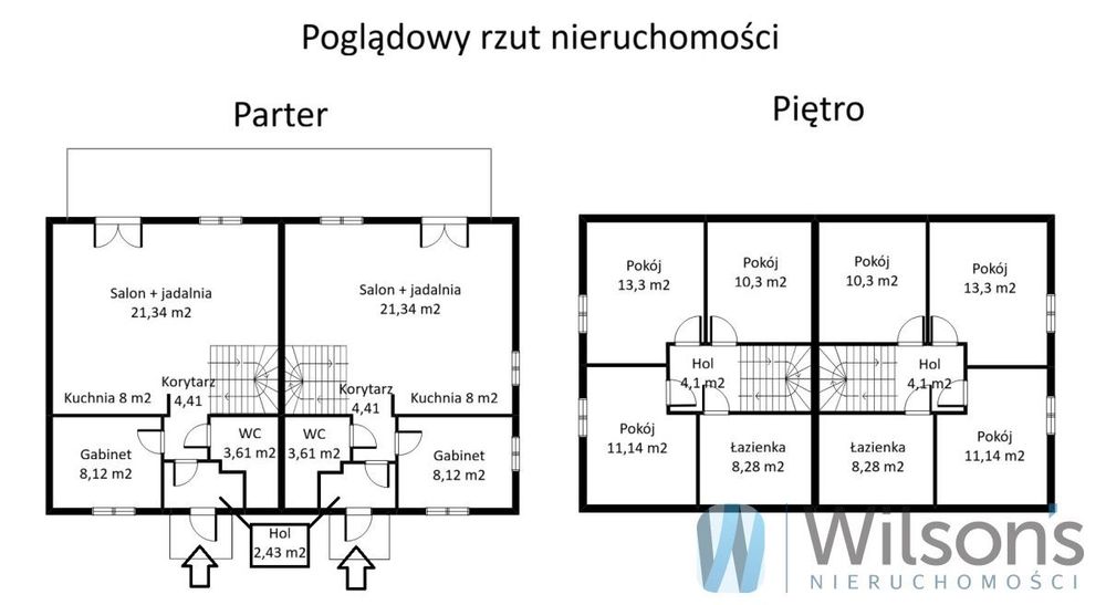 Pół bliźniaka z widokiem na las i łąki