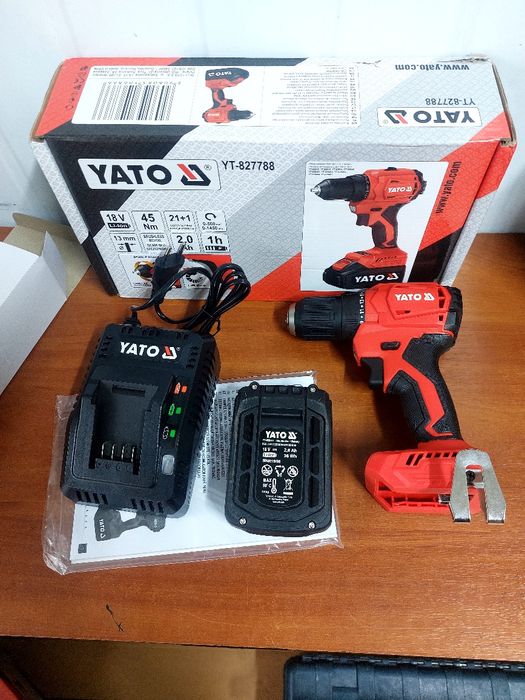Шуруповерт акумуляторний безщітковий YATO YT-827788 18В 2А·год 45Н