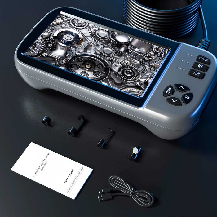 Endoscópio industrial, câmara de inspeção automóvel 1080p HD, novo