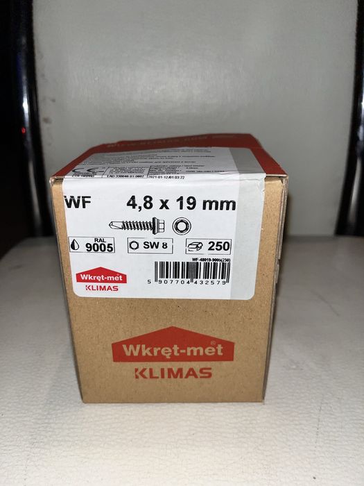 Wkrety farmery klimas WF 4,8x19 mm Ral 9005 czarny