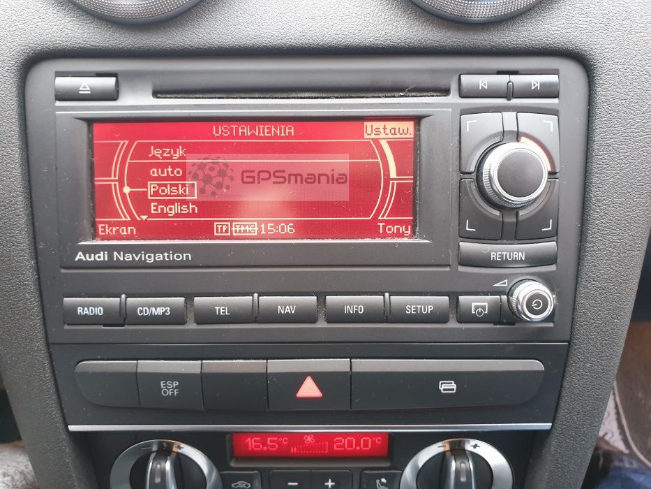 Polskie menu Audi Navigation BNS 5.0 RNS LOW A3 8P A4 B7 TT Seat Exeo