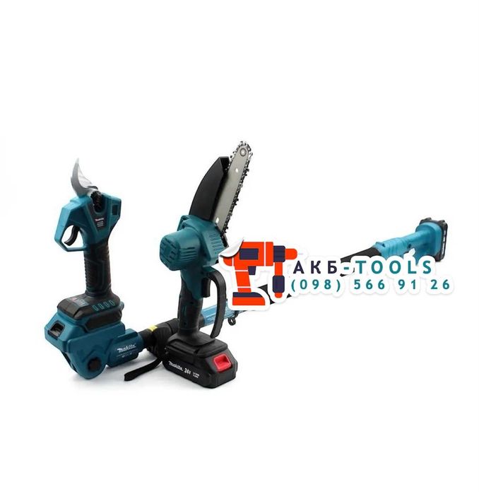 Набор Makita 3в1 Пила DUC155HN + Секатор DUP270 + Телескопічна штанга