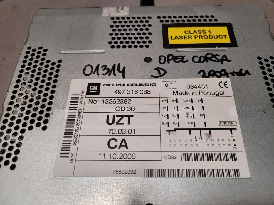 Radio samochodowe fabryczne Opel Corsa D 497.316.088 złote srebrne