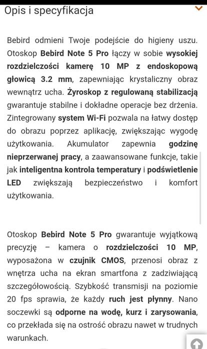 Otoskop z kamerą