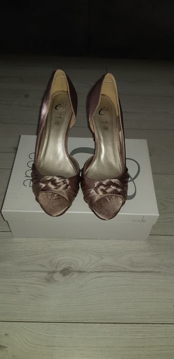 Satynowe szpilki, buty na obcasie, Code, 38
