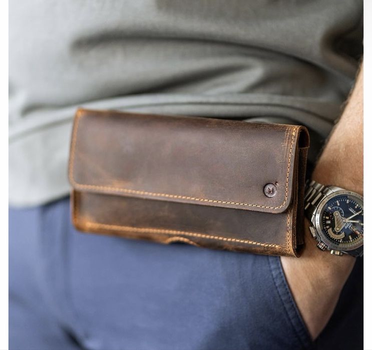 Кожаная кобура для телефона Moonster с креплением на пояс для мужчин –