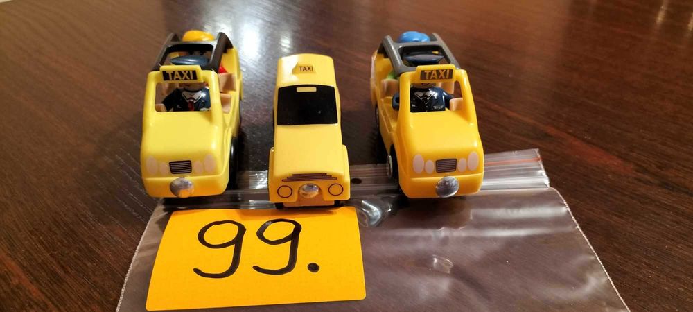 zestaw 99 auto taxi taksówka tory kolejka drewniana garaż miasto
