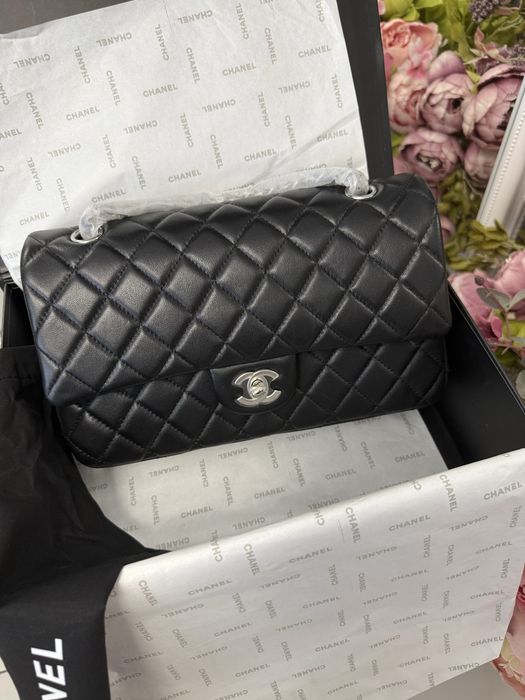 Шкіряна сумка в коробці double flap 25 cm