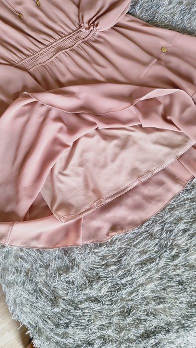 Sukienka ETTE LOU pudrowy róż roz M