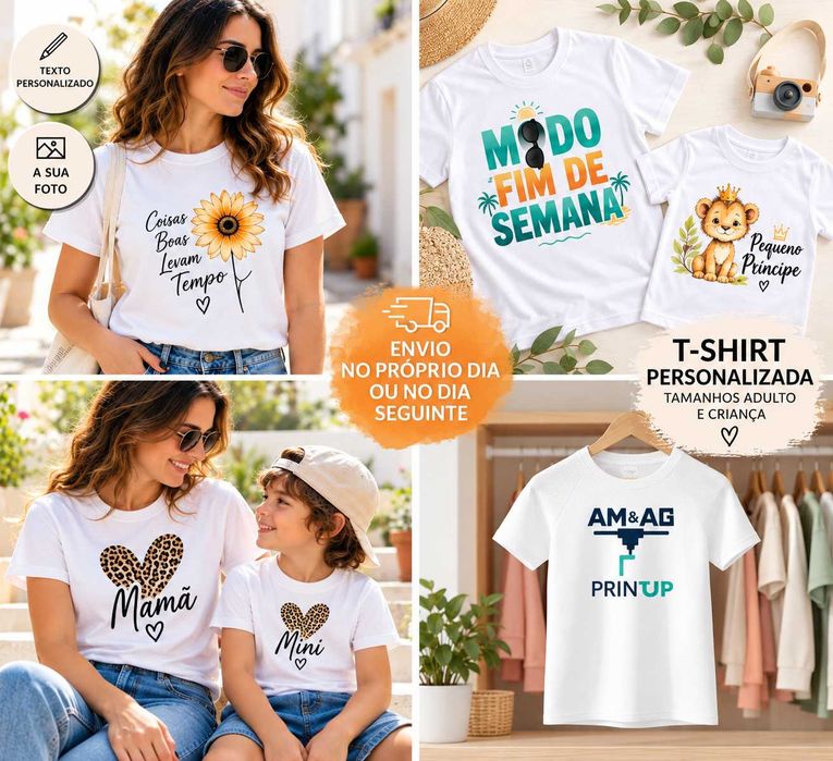 T‑Shirts Personalizadas | Foto, Nome, Frase ou Logótipo