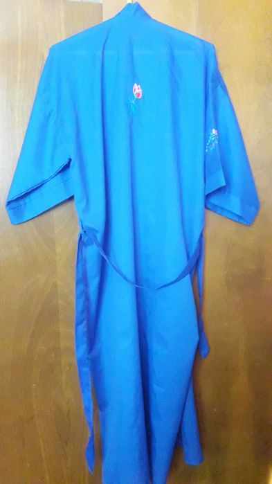 Халат у східному стилі синього кольору