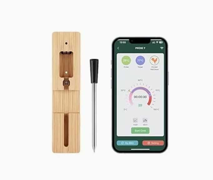 Bezprzewodowy termometr Bluetooth do mięsa, inteligentny termometr do żywności do grilla, piekarnika i grillowania